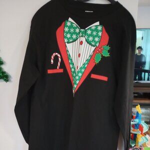 NWOT Holiday Tuxedo Shirt med